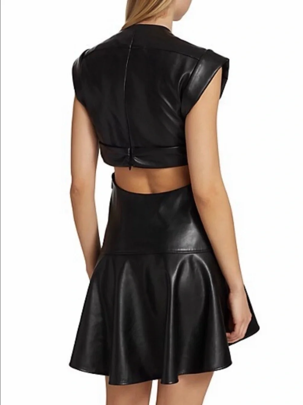Jason Wu Black Faux Leather Mini Dress NWT - Picture 2 of 9